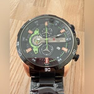 Cayon 1996 mens Chronograph military style watch NEW BATTERY